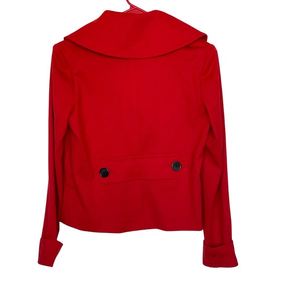 Robbi & Nikki Cropped Lea Coat Style Jacket Bright Red Size S - Picture 3 of 6